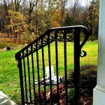 3-Rail Wrought Iron Railing with Fishtail Rings