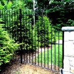 3-Rail Tapered Wrought Iron Fence with Decorative Finials