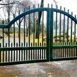 Decorative Automated Wrought Iron / Wood Replica Gate