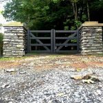 Wrought Iron Wood Replica Post and Rail Entry Gate